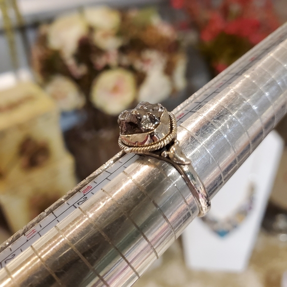 GENUINE ARGENTINA METEORITE RING sterling silver 9 handmade Artisan crafted. - Picture 3 of 7